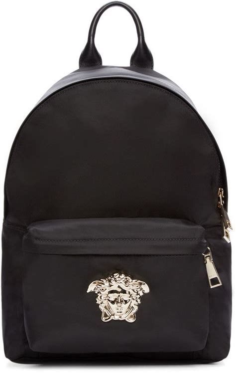 versace black & silver stylish backpack